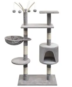 vidaXL Cat Tree with Sisal Scratching Posts 125 cm Grey