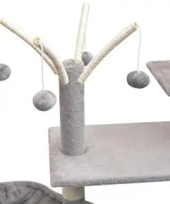 vidaXL Cat Tree with Sisal Scratching Posts 125 cm Grey