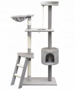 vidaXL Cat Tree with Sisal Scratching Posts 150 cm Grey