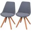 vidaXL Dining Chairs 2 pcs Light Grey Fabric