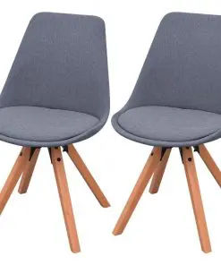 vidaXL Dining Chairs 2 pcs Light Grey Fabric