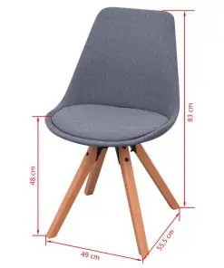 vidaXL Dining Chairs 2 pcs Light Grey Fabric