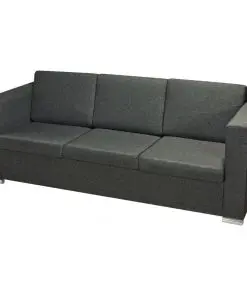vidaXL 3-Seater Sofa Fabric Dark Grey