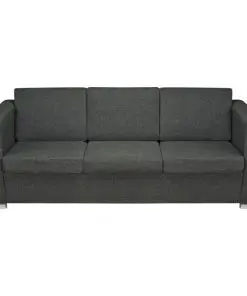 vidaXL 3-Seater Sofa Fabric Dark Grey