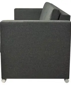 vidaXL 3-Seater Sofa Fabric Dark Grey