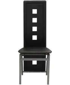 vidaXL Dining Chairs 4 pcs Black Faux Leather