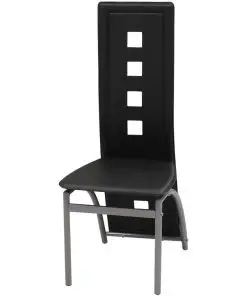 vidaXL Dining Chairs 4 pcs Black Faux Leather