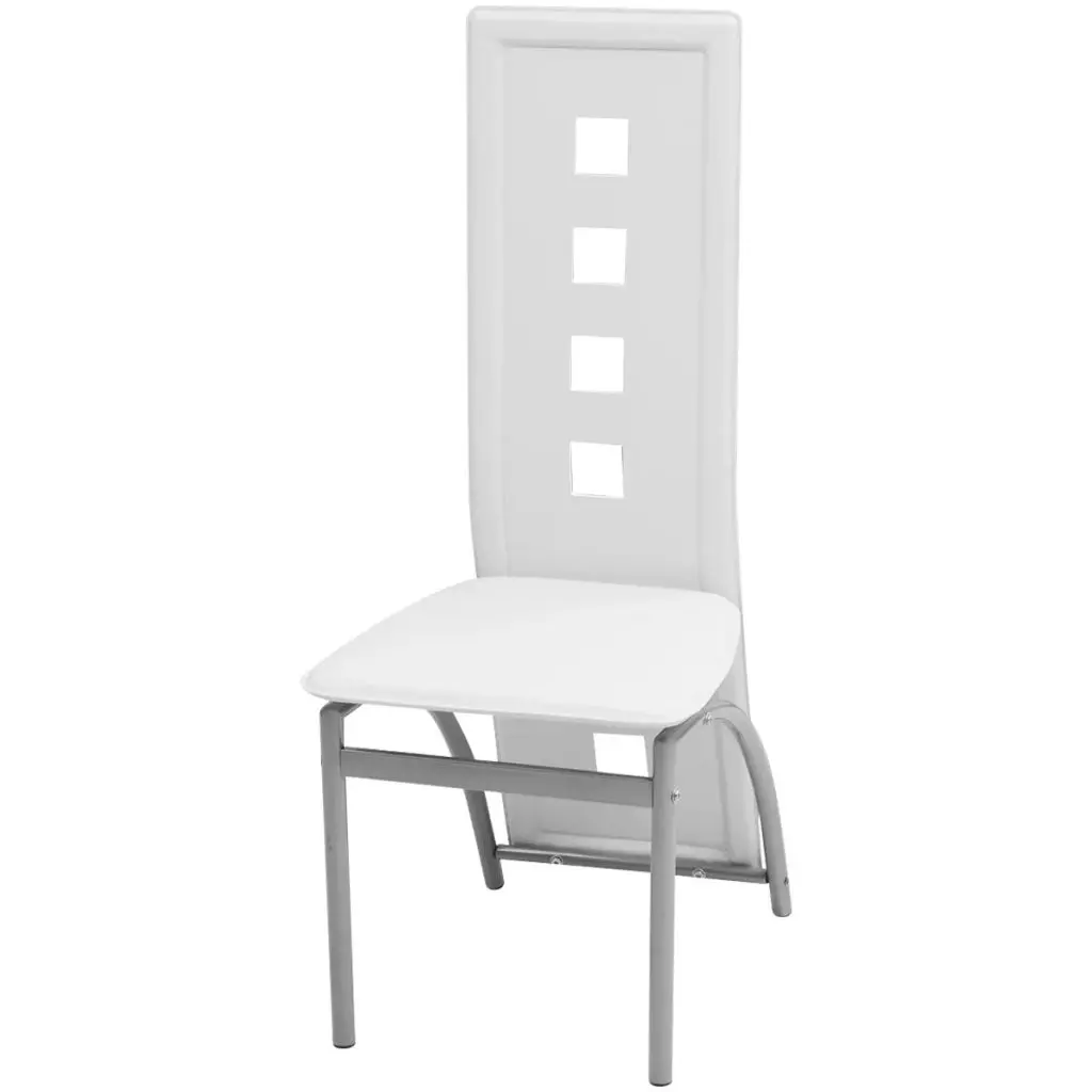vidaXL Dining Chairs 4 pcs White Faux Leather