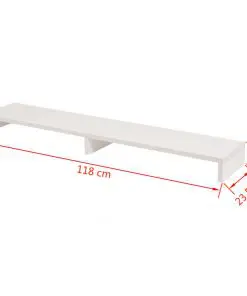 vidaXL Monitor Stand Chipboard 118×23.5×9 cm White