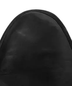 vidaXL Butterfly Chair Black Real Leather