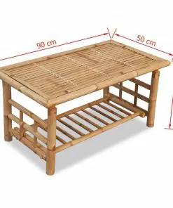 vidaXL Coffee Table Bamboo 90x50x45 cm