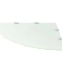 vidaXL Corner Shelf with Chrome Supports Glass White 45×45 cm