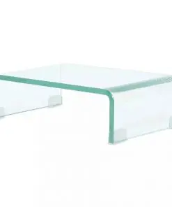 vidaXL TV Stand/Monitor Riser Glass Clear 40x25x11 cm