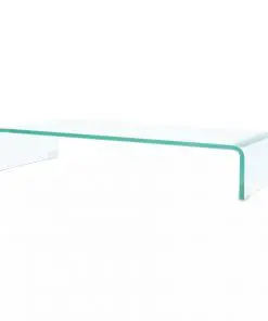 vidaXL TV Stand/Monitor Riser Glass Clear 80x30x13 cm