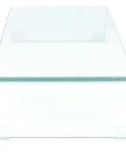vidaXL TV Stand/Monitor Riser Glass Clear 80x30x13 cm