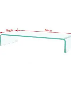vidaXL TV Stand/Monitor Riser Glass Clear 80x30x13 cm