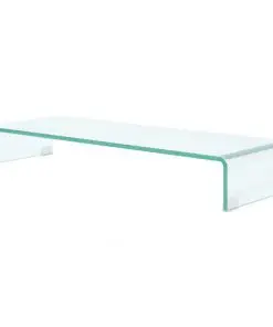 vidaXL TV Stand/Monitor Riser Glass Clear 90x30x13 cm