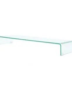 vidaXL TV Stand/Monitor Riser Glass Clear 100x30x13 cm