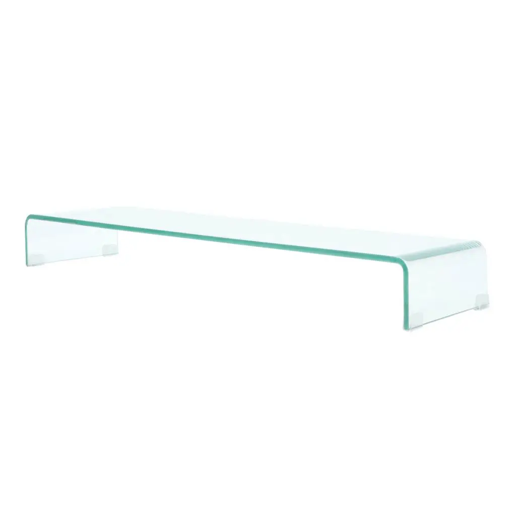 vidaXL TV Stand/Monitor Riser Glass Clear 100x30x13 cm