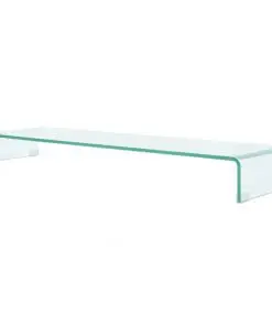 vidaXL TV Stand/Monitor Riser Glass Clear 120x30x13 cm