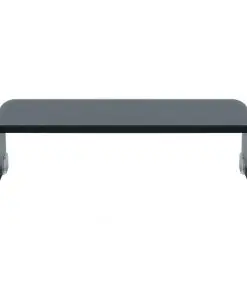 vidaXL TV Stand/Monitor Riser Glass Black 40x25x11 cm