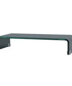 vidaXL TV Stand/Monitor Riser Glass Black 60x25x11 cm