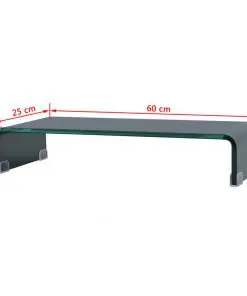 vidaXL TV Stand/Monitor Riser Glass Black 60x25x11 cm