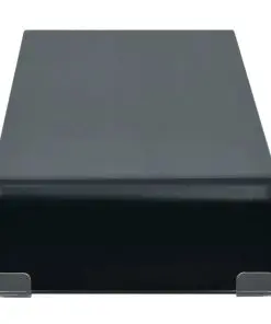 vidaXL TV Stand/Monitor Riser Glass Black 90x30x13 cm