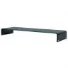 vidaXL TV Stand/Monitor Riser Glass Black 110x30x13 cm vidaXL TV Stand/Monitor Riser Glass Black 110x30x13 cm