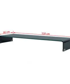 vidaXL TV Stand/Monitor Riser Glass Black 110x30x13 cm