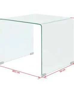 vidaXL Coffee Table Tempered Glass 49.5x50x45 cm Clear