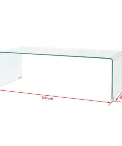 vidaXL Coffee Table Tempered Glass 100x48x33 cm Clear