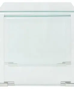 vidaXL Two Piece Nesting Table Set Tempered Glass Clear