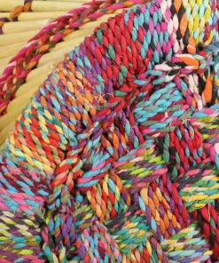 vidaXL Stools with Chindi Details 2 pcs Multicolour Bamboo