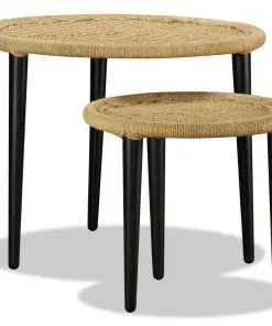 vidaXL Coffee Table Set 2 Pieces Natural Jute