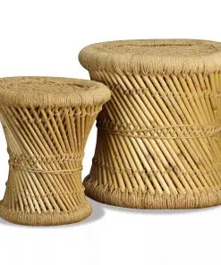 vidaXL Stools 2 pcs Bamboo and Jute