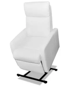 vidaXL TV Recliner Chair White Faux Leather