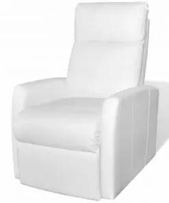 vidaXL TV Recliner Chair White Faux Leather