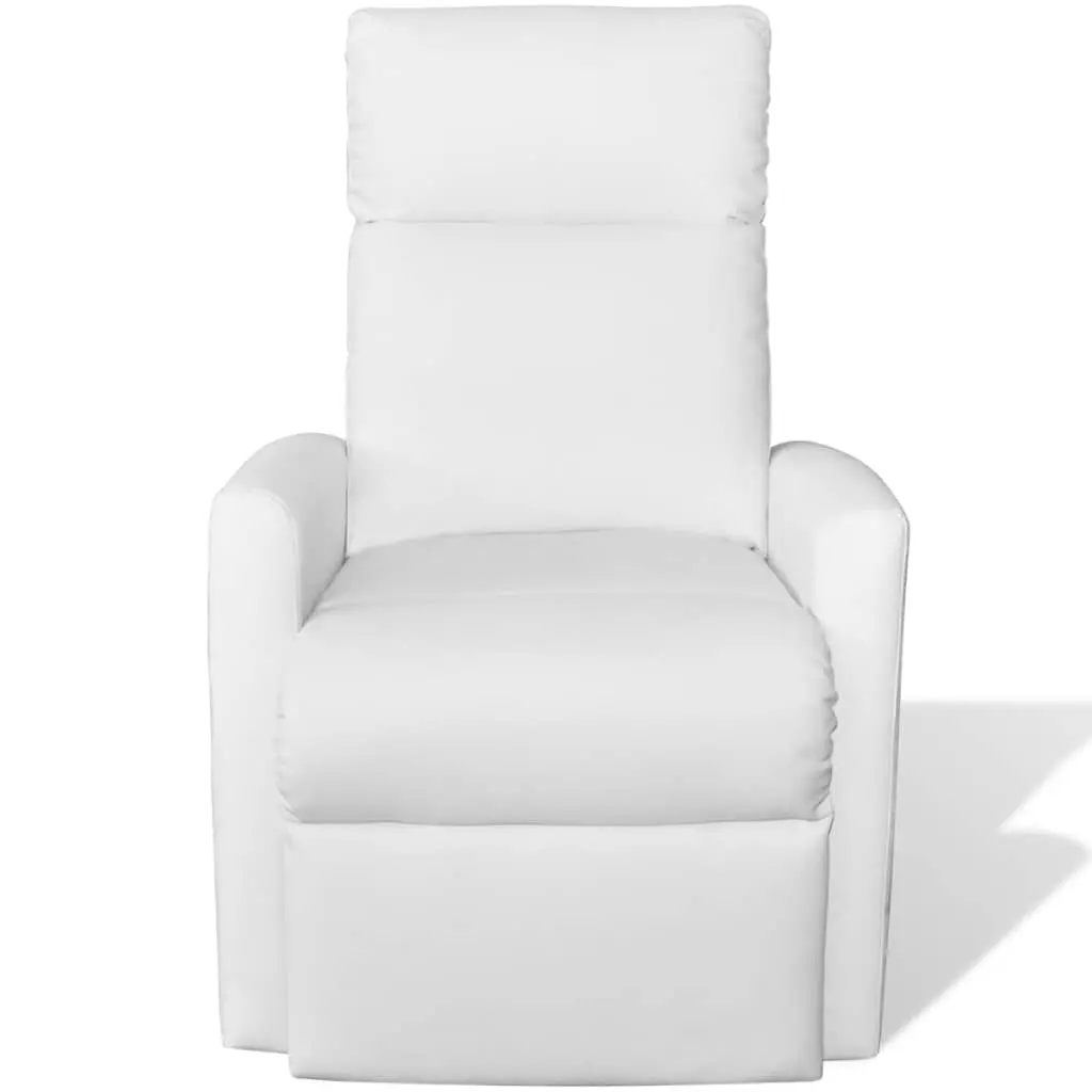 vidaXL TV Recliner Chair White Faux Leather