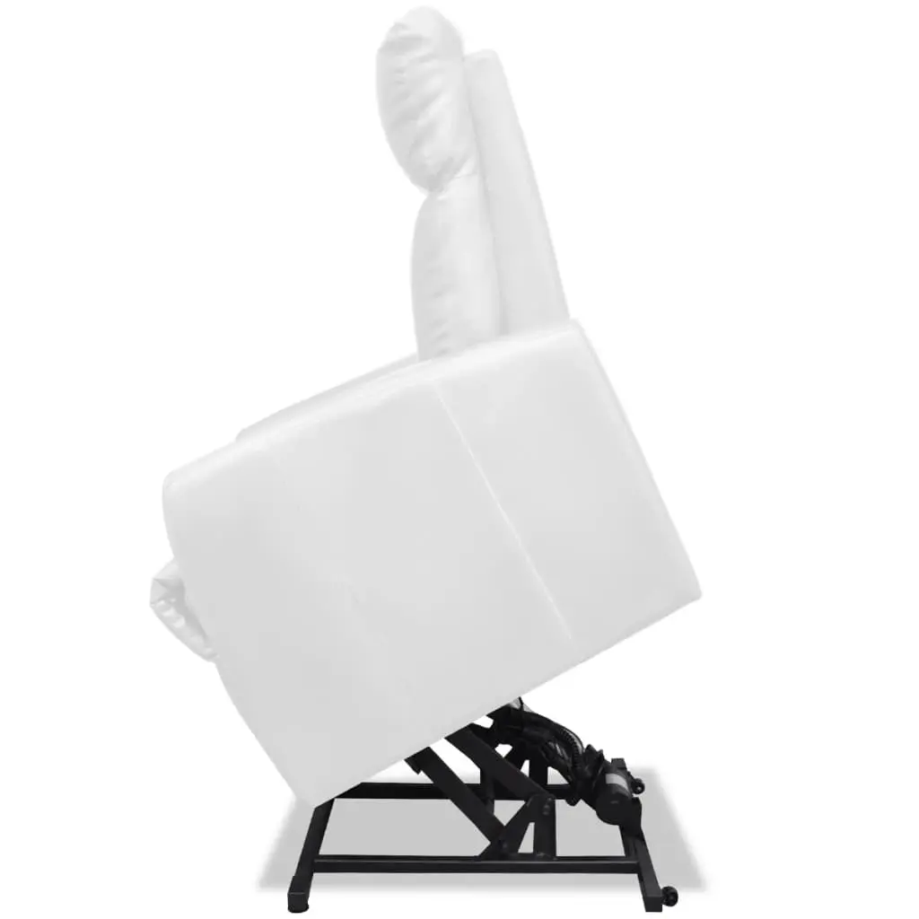 vidaXL TV Recliner Chair White Faux Leather