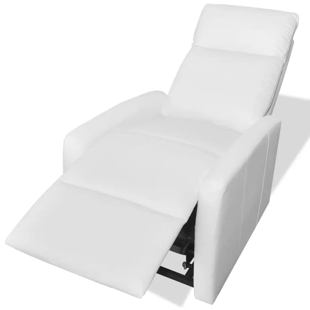 vidaXL TV Recliner Chair White Faux Leather