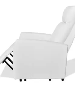 vidaXL TV Recliner Chair White Faux Leather