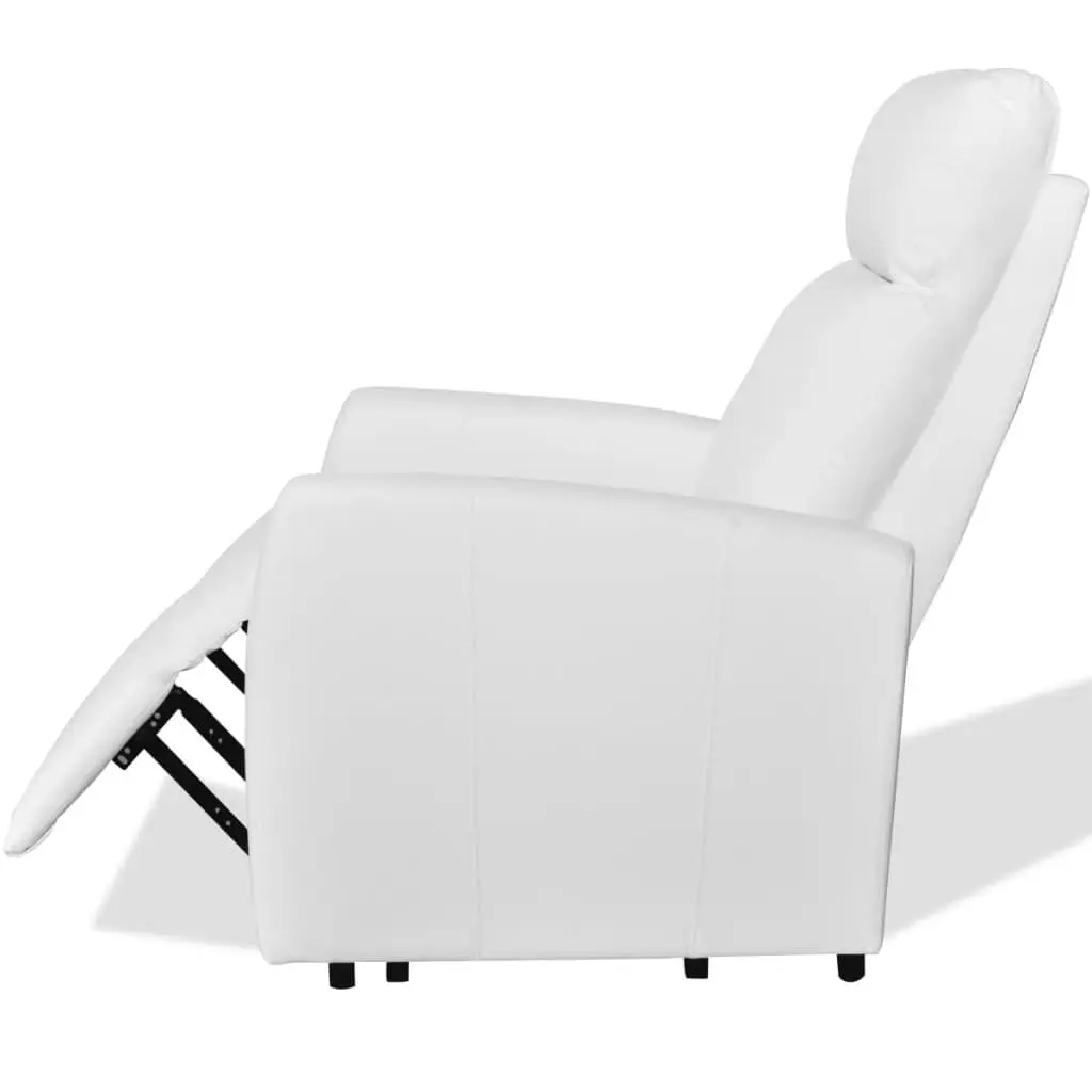 vidaXL TV Recliner Chair White Faux Leather