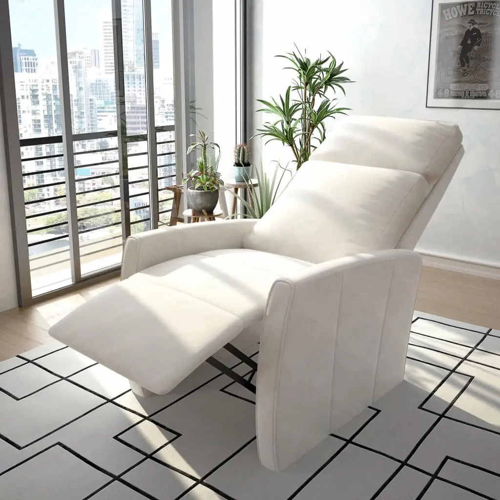 vidaXL TV Recliner Chair White Faux Leather