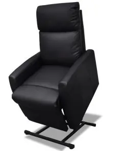 vidaXL TV Recliner Chair Black Faux Leather