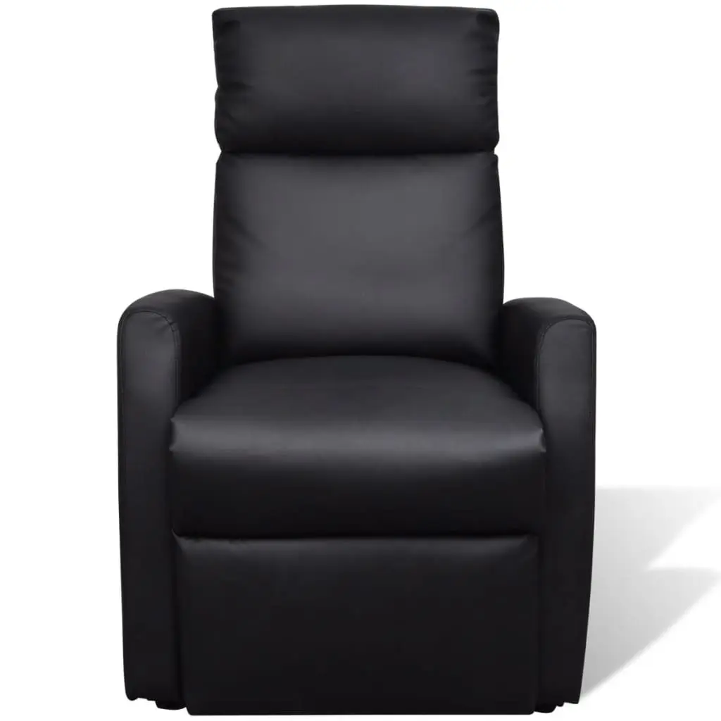 vidaXL TV Recliner Chair Black Faux Leather