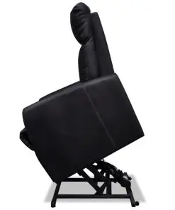 vidaXL TV Recliner Chair Black Faux Leather