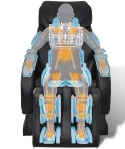 vidaXL Massage Chair Black Faux Leather