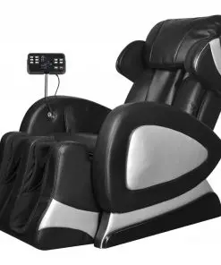 vidaXL Massage Chair with Super Screen Black Faux Leather