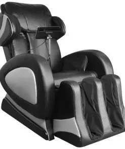 vidaXL Massage Chair with Super Screen Black Faux Leather